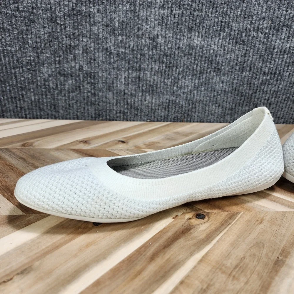 Allbirds Tree Breezers Womens Size 8.5 Natural White Knit Ballet Flats Shoes